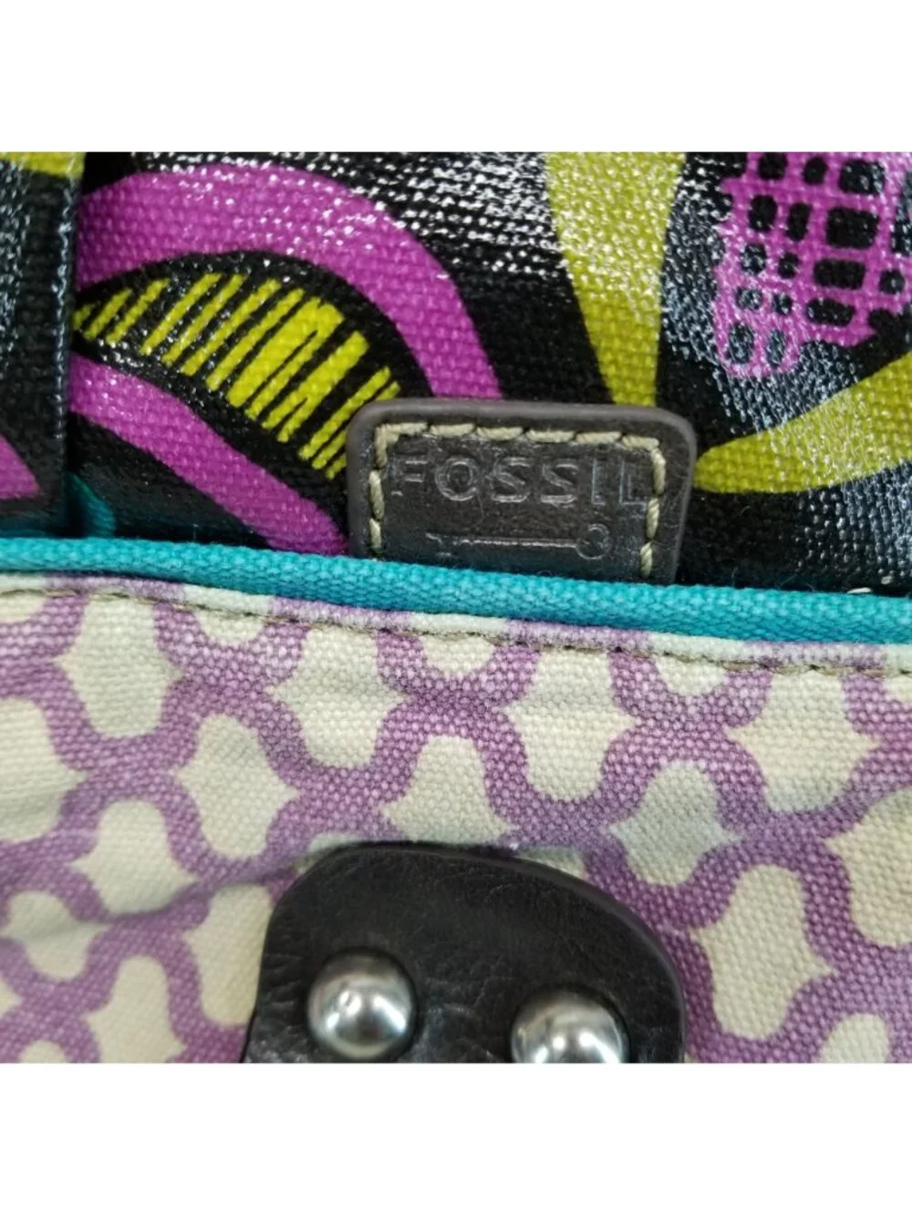 Fossil Bag Womens 16x11 Multicolor Floral Crossbody Messenger *Read*